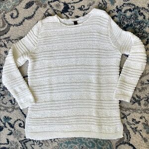 Open weave lightweight white sweater